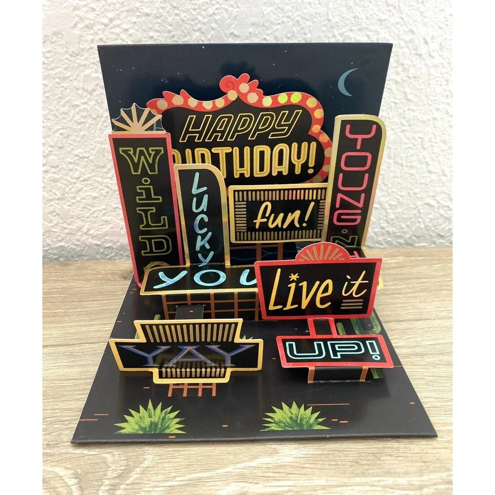 Retro Happy Birthday  -  3D Pop-up Card by Up With Paper